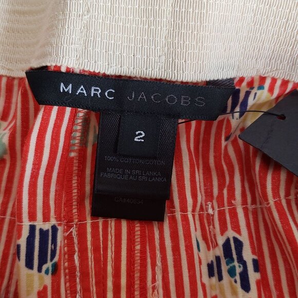 New MARC JACOBS Back Bows Skirt Tiered Floral Striped - Picture 7 of 15